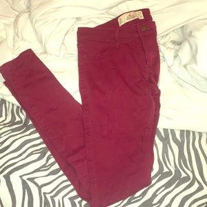 Maroon skinny jeans